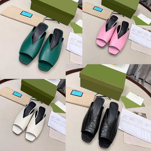 designer slippers women slingback crocodile print sandals low heel crystal sandal pump luxury shoe lady slides outdoor shoes heels, Black
